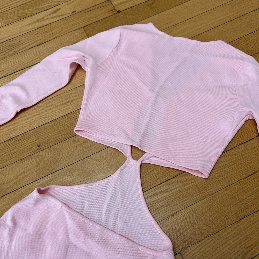 SAME SWIM Long Sleeve Cutout Pink Maxi Dress - Picture 9 of 12